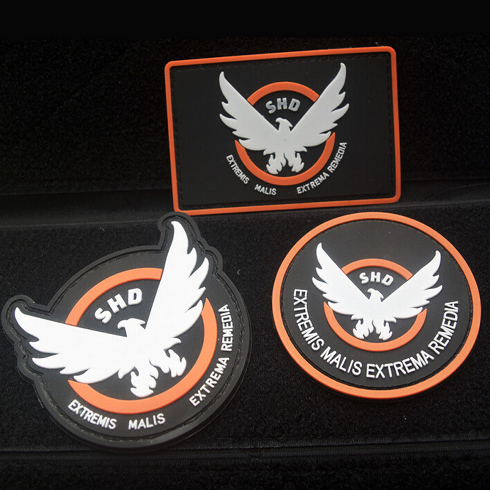 3 PCS THE DIVISION SHD U.S. ARMY USA PVC TACTICAL BADGE HOOK & LOOP PATCH