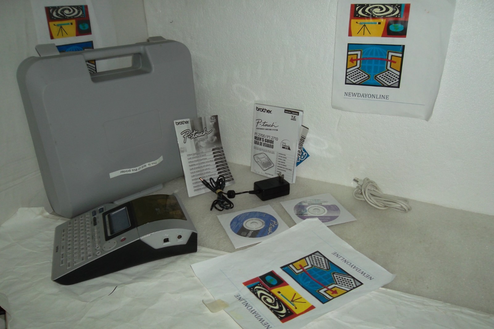 Brother P-Touch PT-2700 Thermal Electronic Label Printer USB Battery AC Powered