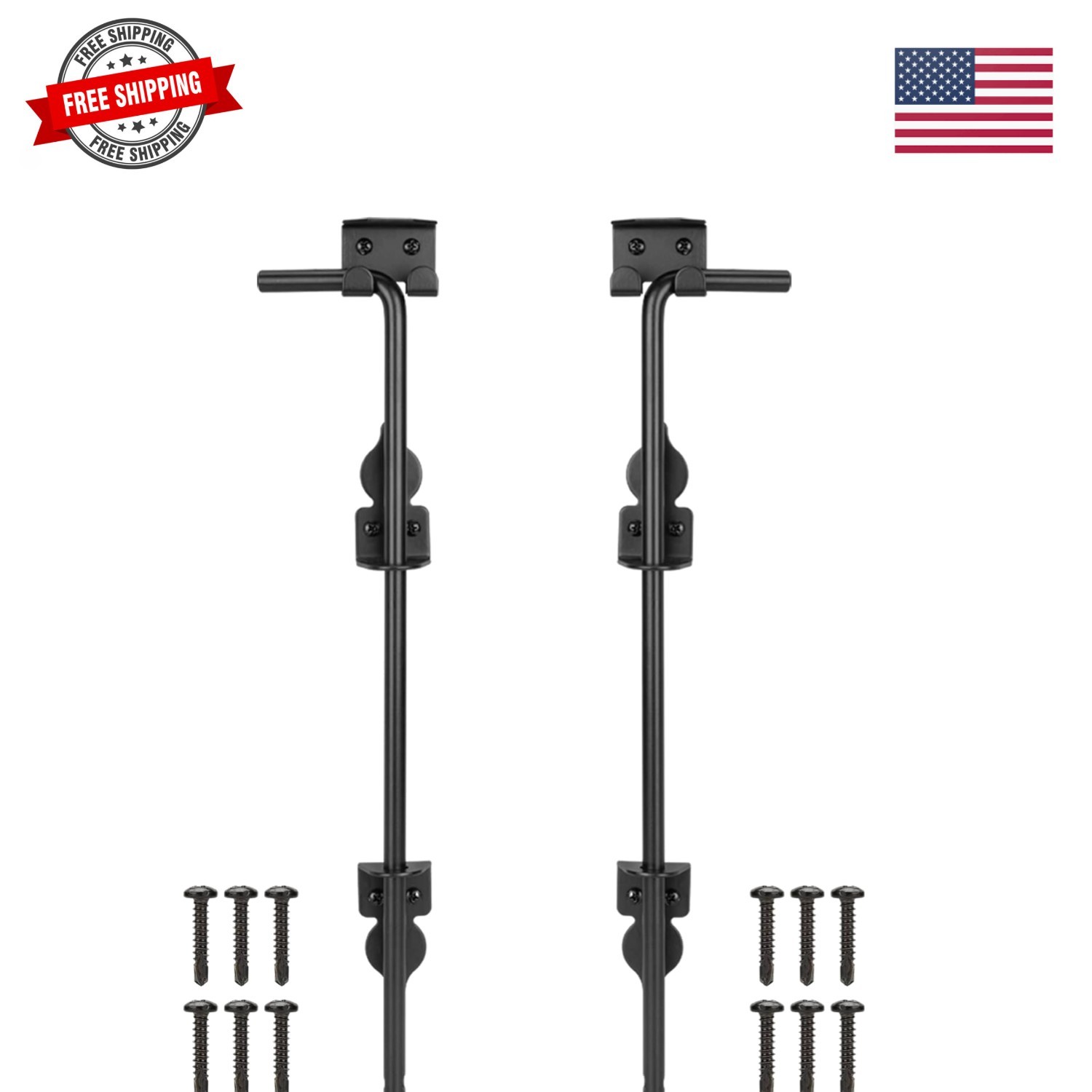 18 Inch Gate Drop Rod Heavy Duty Gate Hardware, Gate Ground Latch for Wooden ...