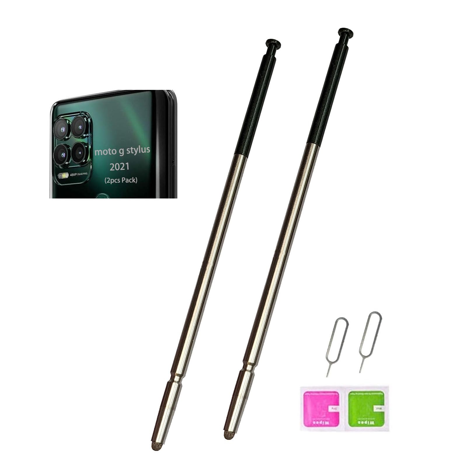 (2pcs Pen Pack) for Moto g Stylus (5G) Replacement s Pen,XT2131 black