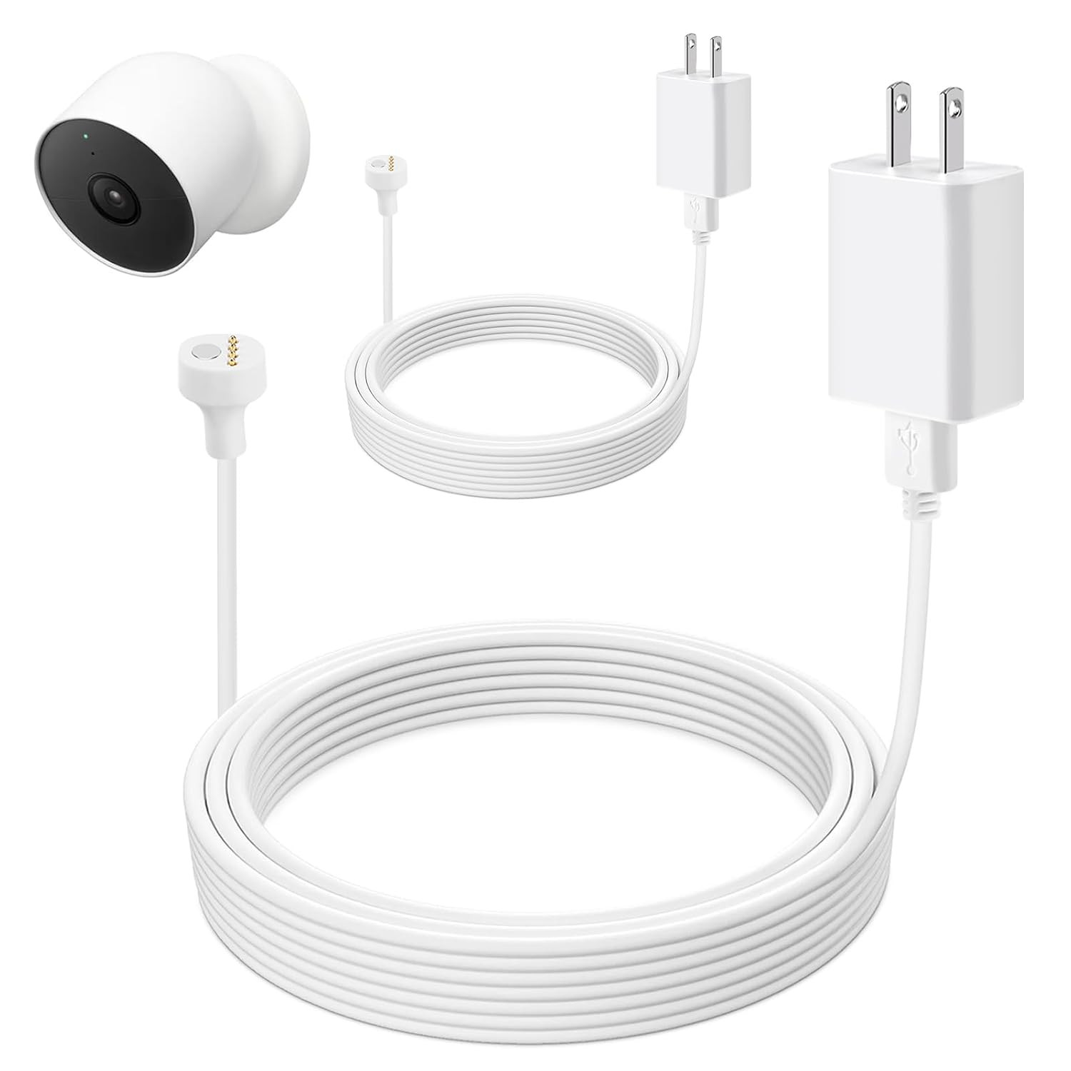Battery Power Cable with Adapter Only for Google Nest Cam(Battery, 2Nd Gen) Outd