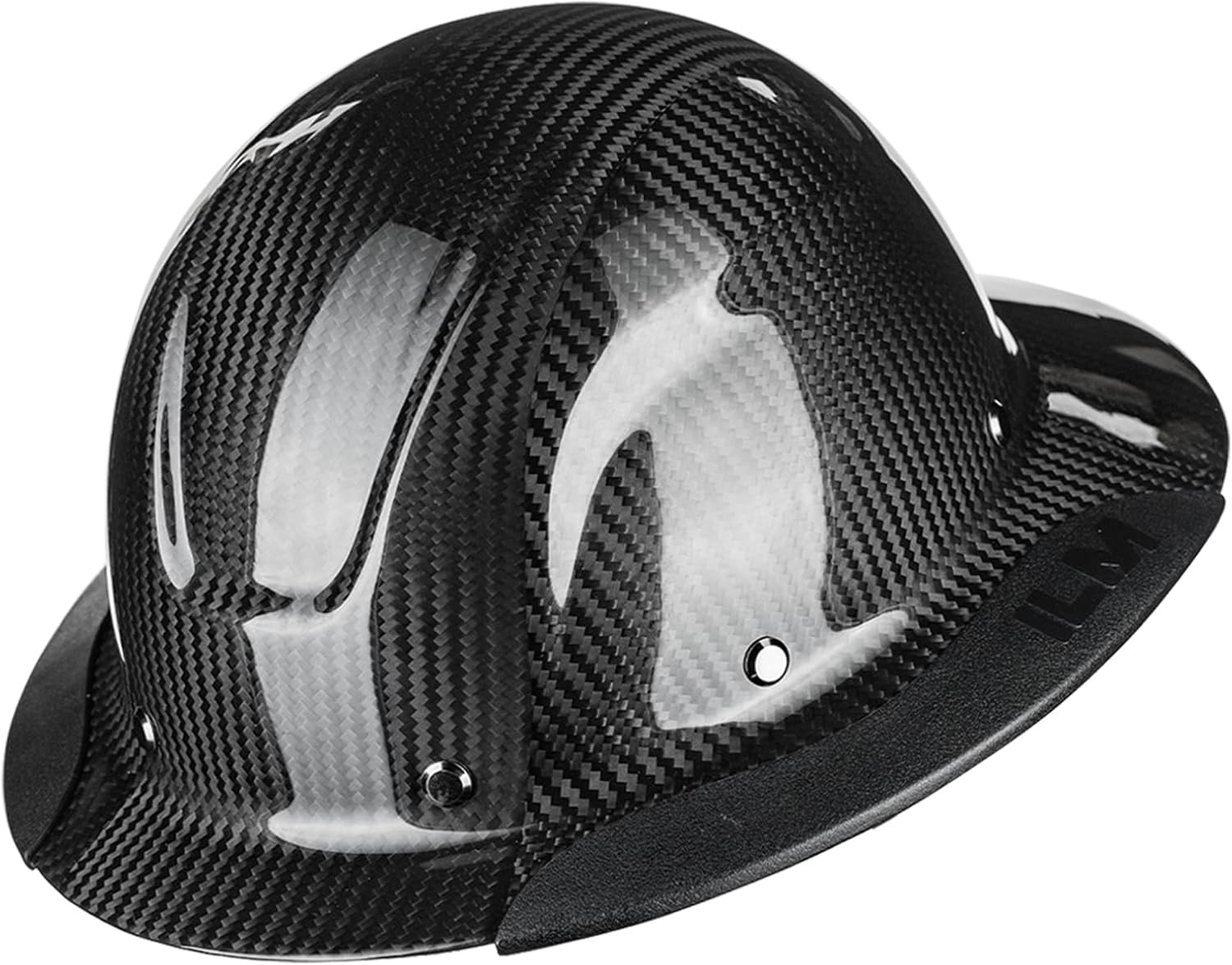Casco de seguridad de fibra de carbono con ala completa para hombre con 4-8 punt