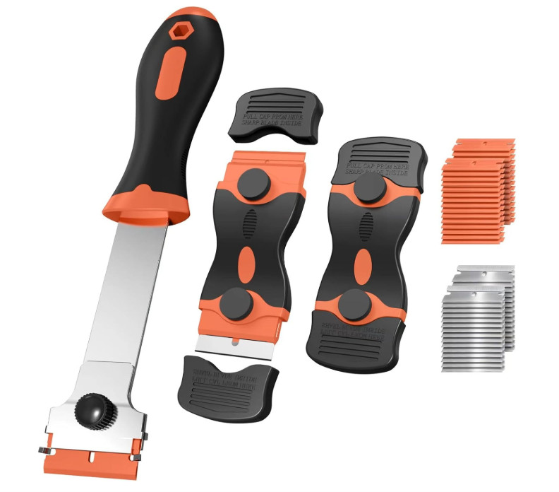 3 Pack Razor Blade Scraper, Plastic Razor Blade Scraper, Scraper Tool with Extra