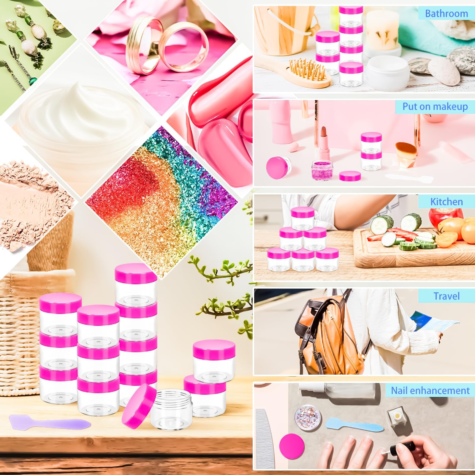 35 Pack 20G Plastic Jars Containers, 20Ml Travel Size Container Jars with Lids