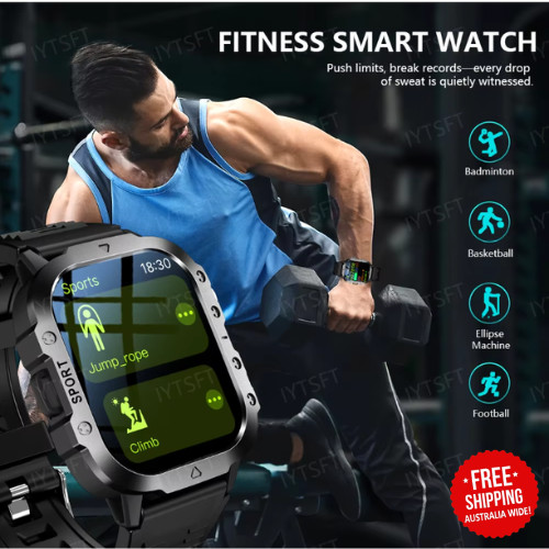 New Military Smart Watch, Men Outdoor Sports Fitness Tracker Health