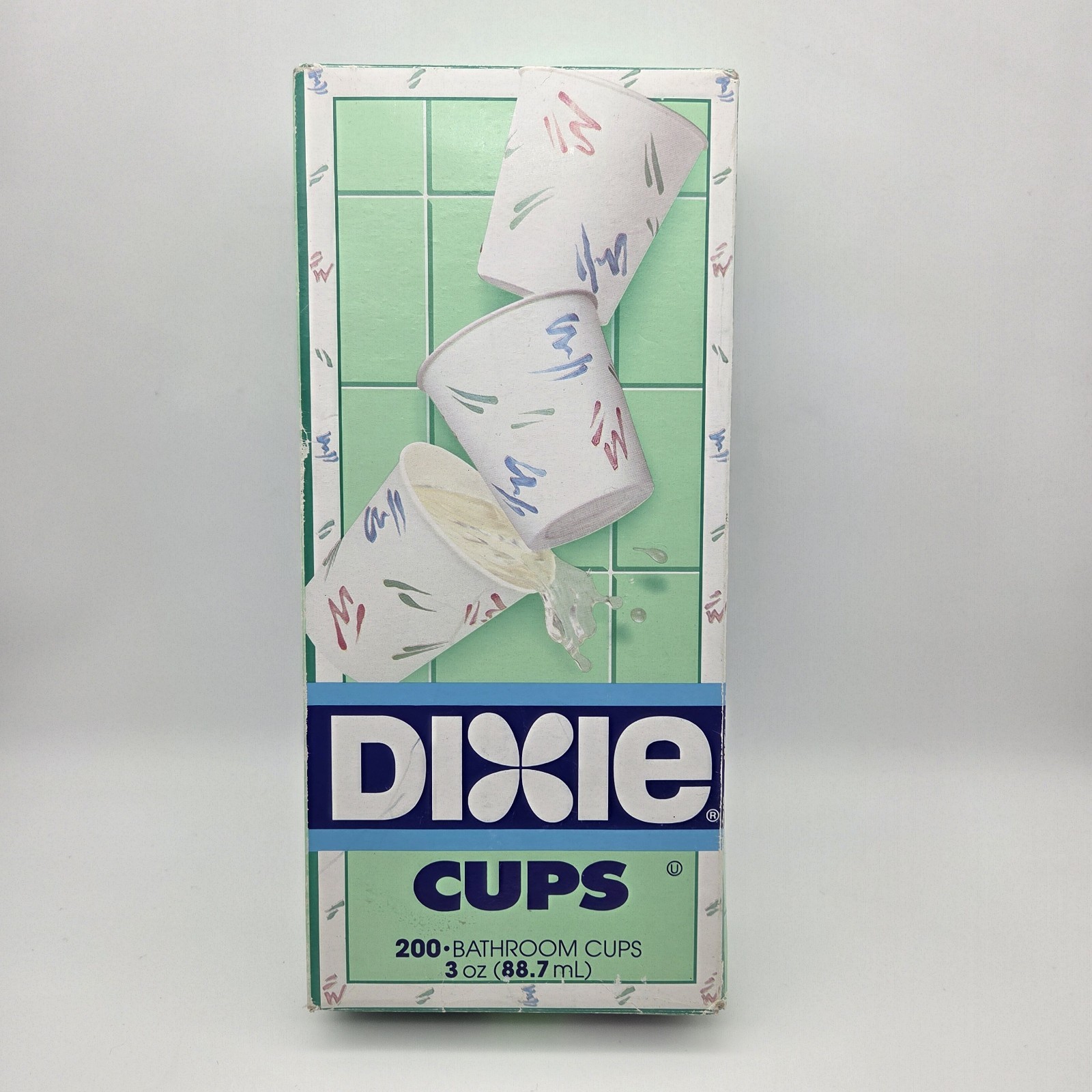 Vintage 1993 DIXIE 3oz Bathroom Cups 200-Count PAINT STROKES Sealed NOS