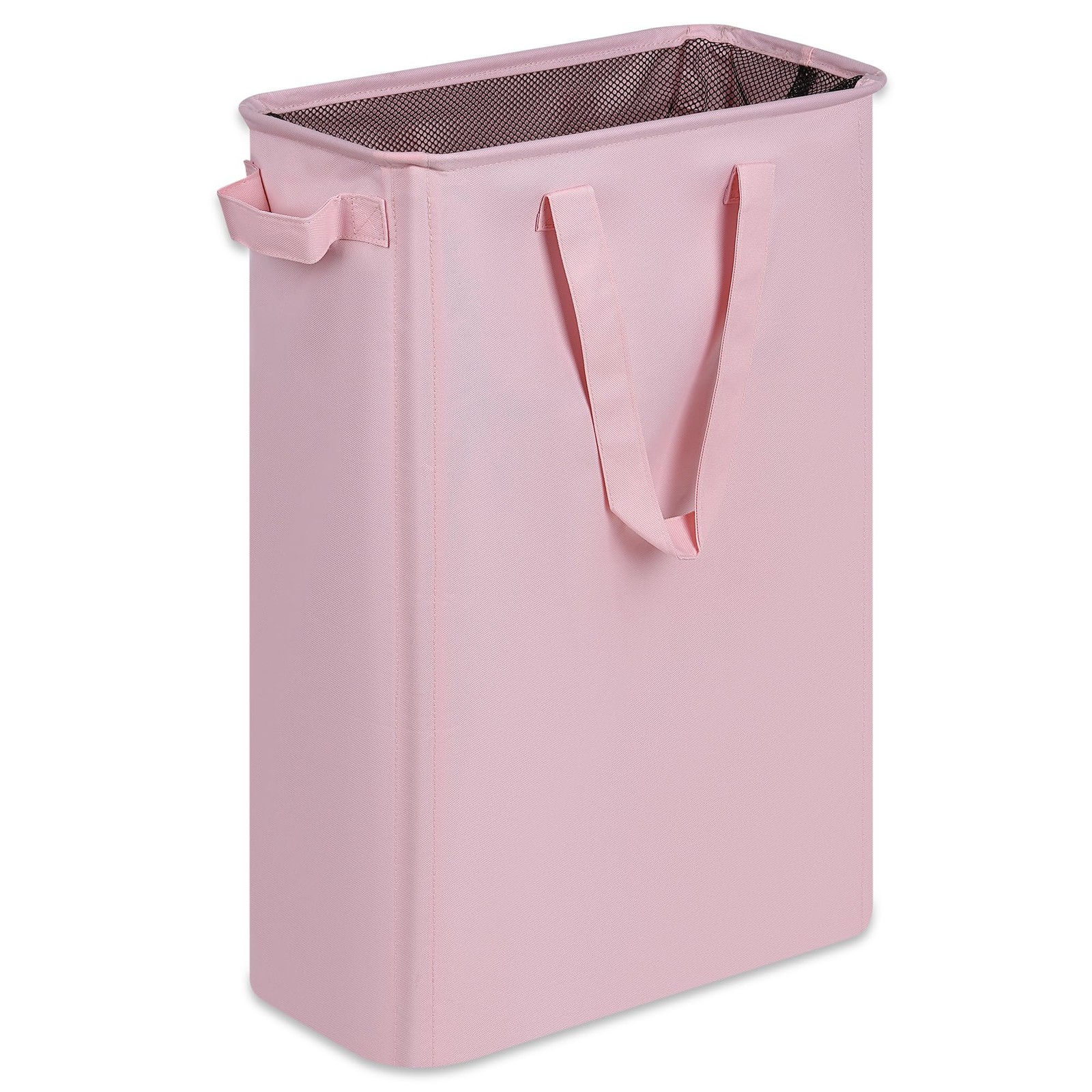 efluky Slim Laundry Basket, Narrow Hamper with 48L without Lid, Pink