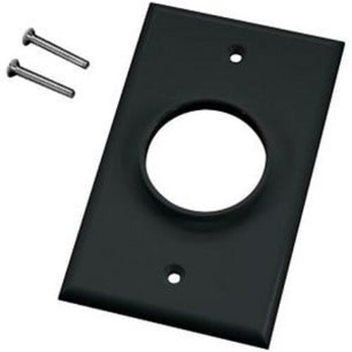 Midlite 1GBK Single Gang Wireport Wall Plate Black