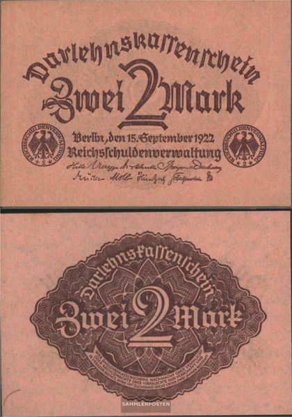 German Empire Rosenbg: 74 used (III) 1922 2 Mark
