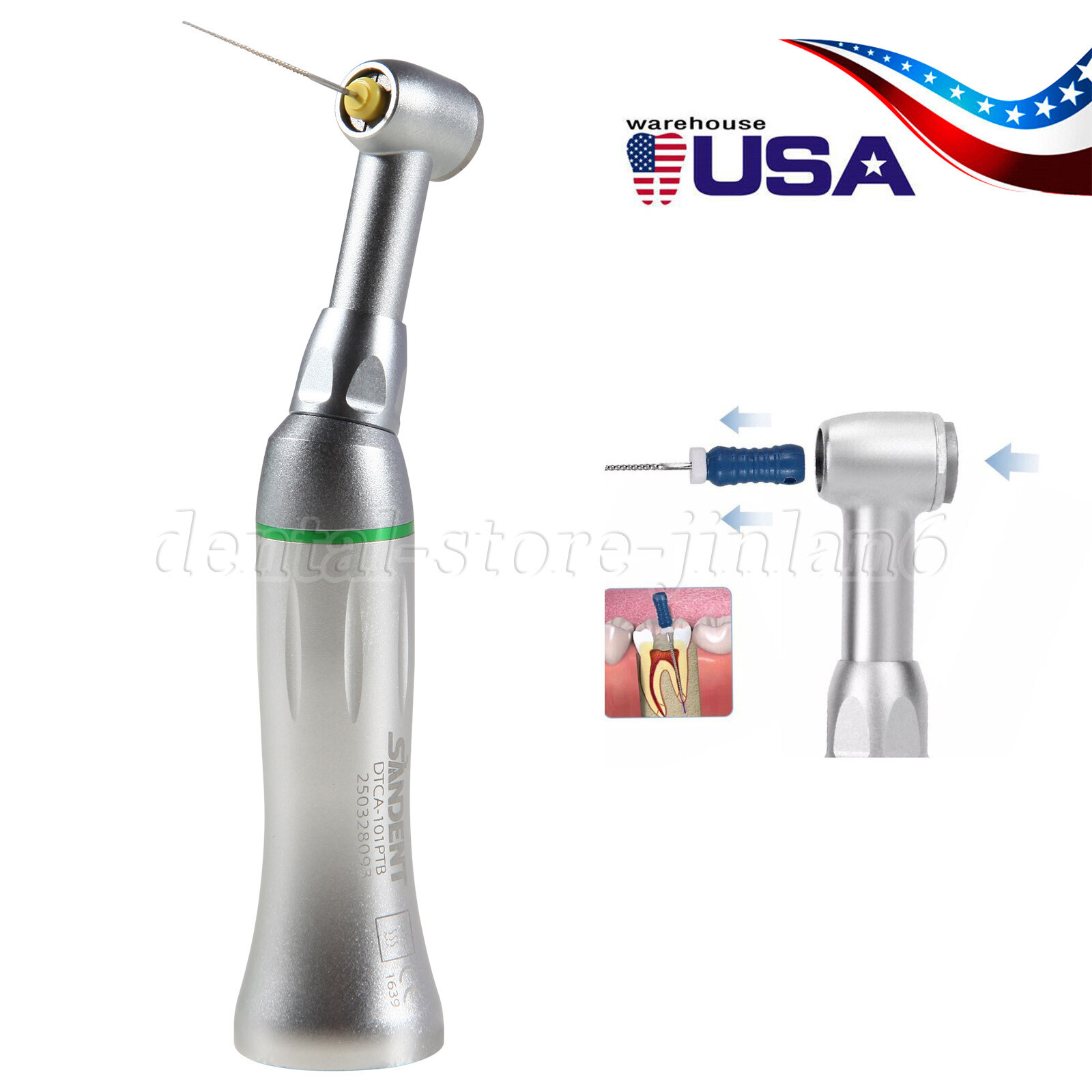 SANDENT Dental Endo 10:1 Contra Angle Handpiece for Root Canal Treatment Push