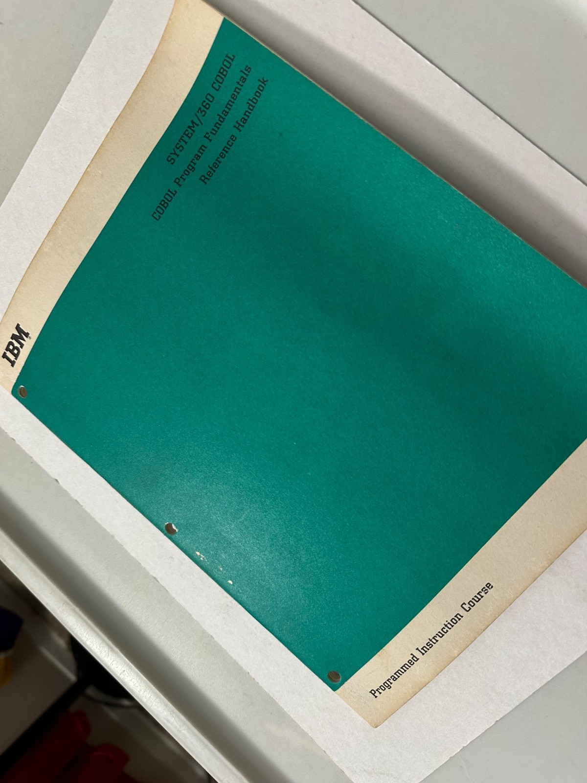 IBM System/360 COBOL Prog Fundamentals REF HANDBOOK Prog Instruc Course - 1966!