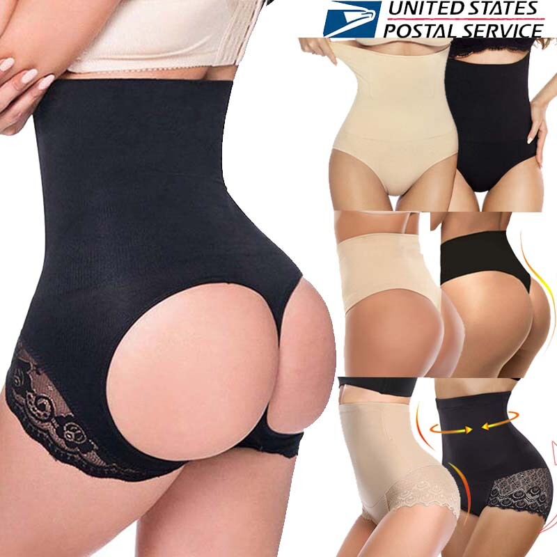 Women Boned Tummy Control Body Shaper High-Waist Trainer Thong Panty Underwears