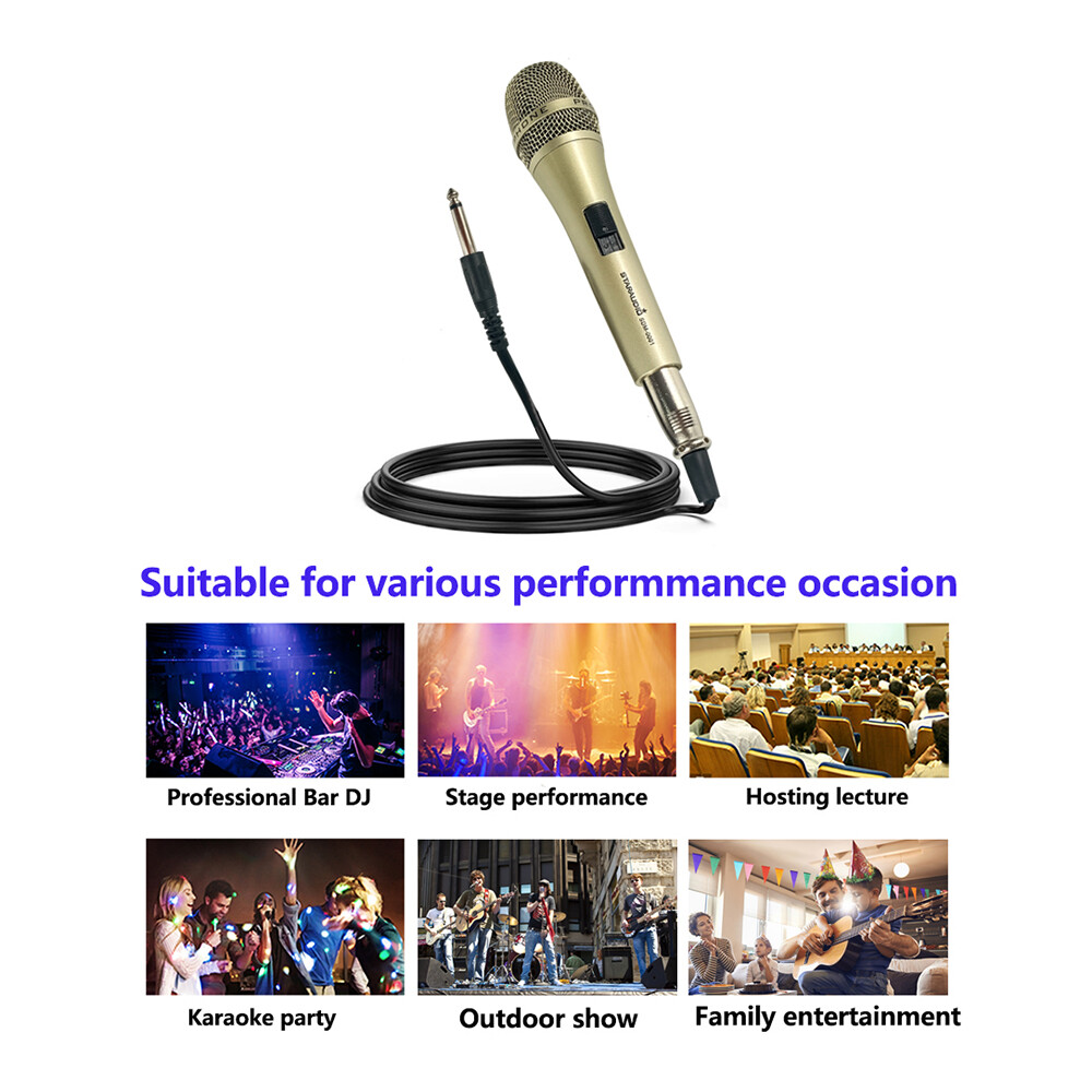 Dynamic Wired Microphone Unidirectional Handheld Karaoke Mic 4.5M Cable Music DJ