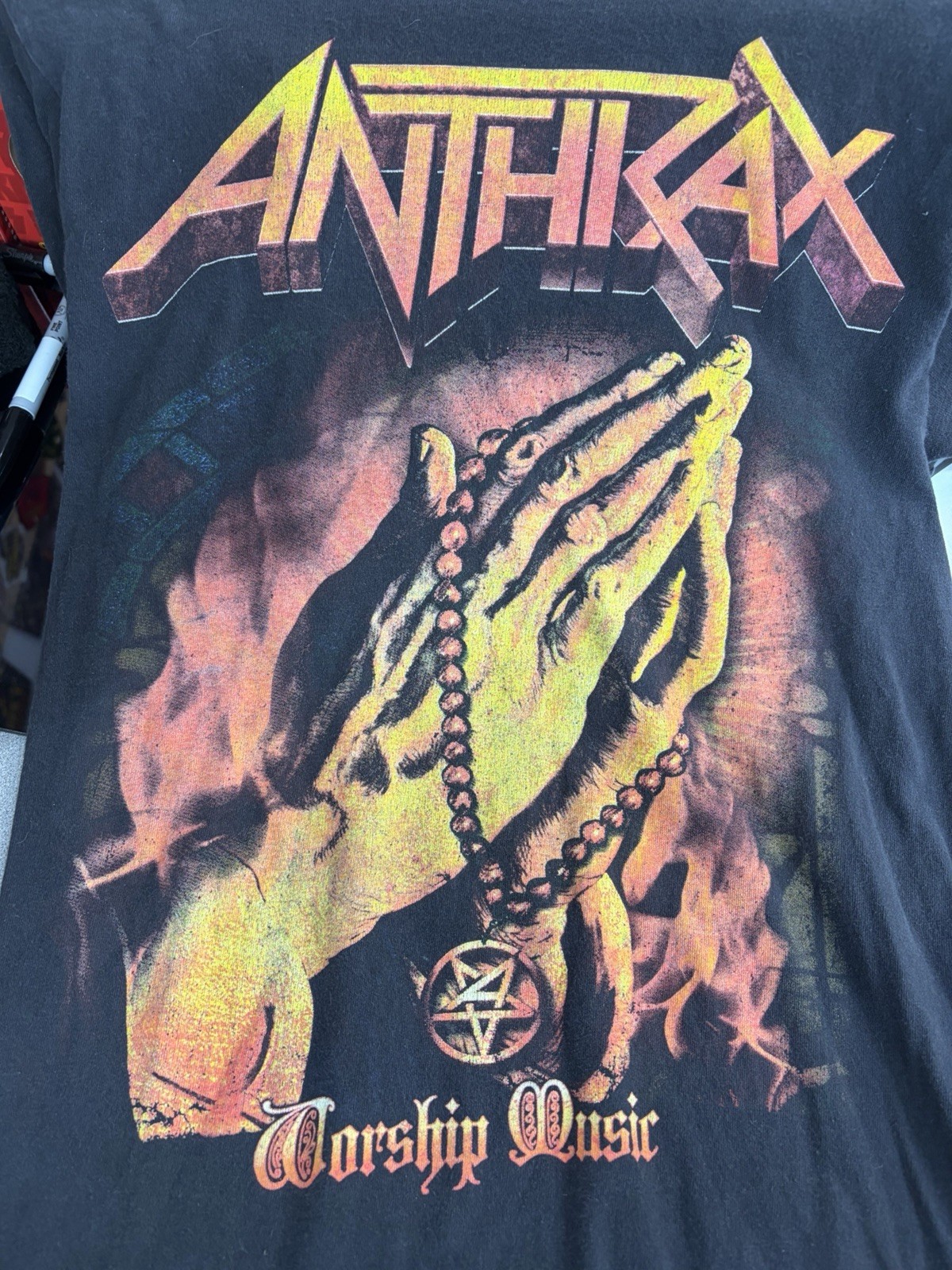 Anthrax Worship Music T-Shirt-S-preowned