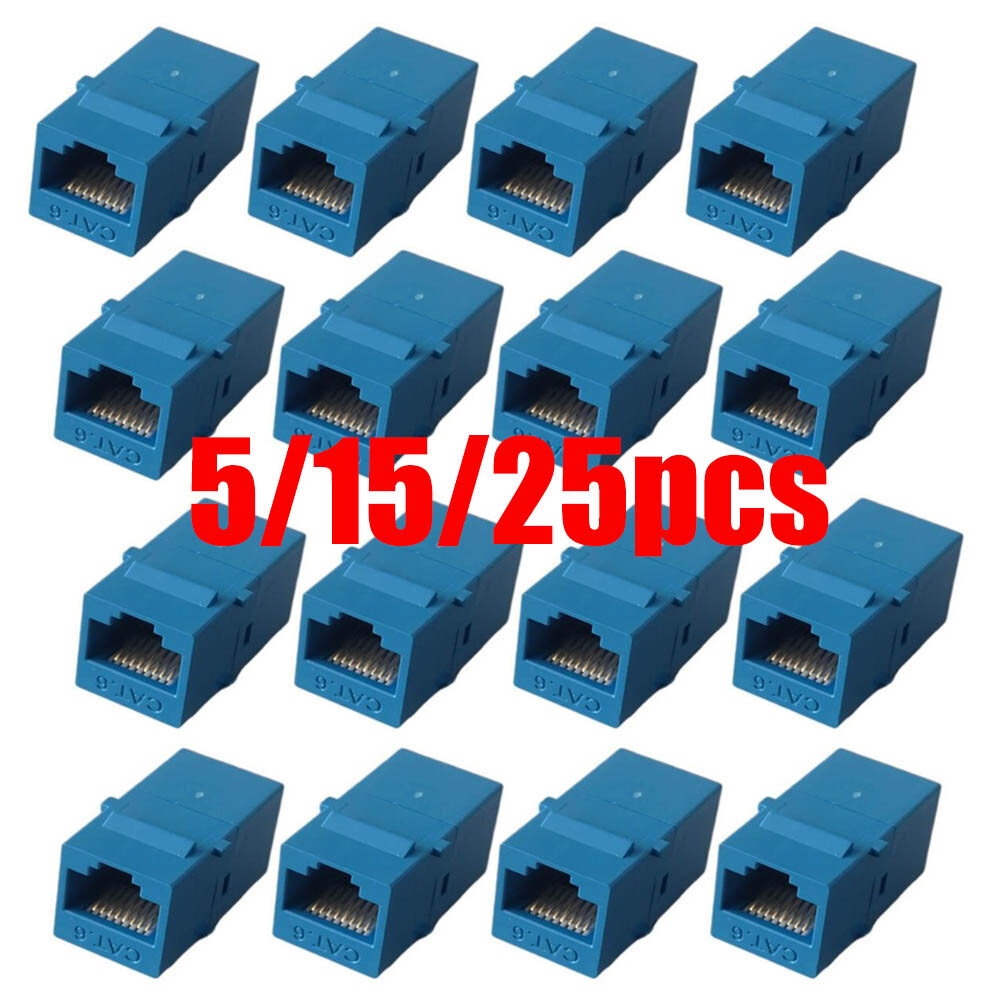 For CAT6 Ethernet Gigabit Keystone Jack Female to Female RJ45 Coupler 5/15/25Pcs