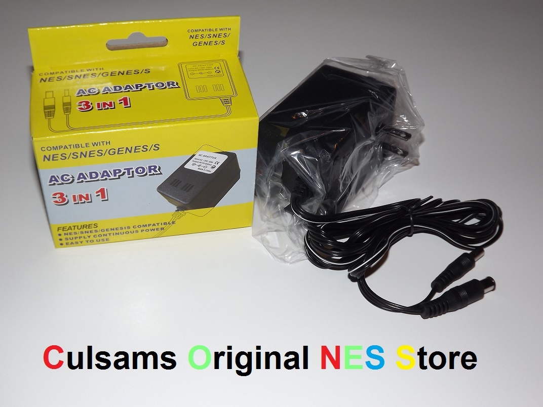 3 In 1 AC Power Adapter Cord for Nintendo NES, Super SNES, Genesis & Guarantee