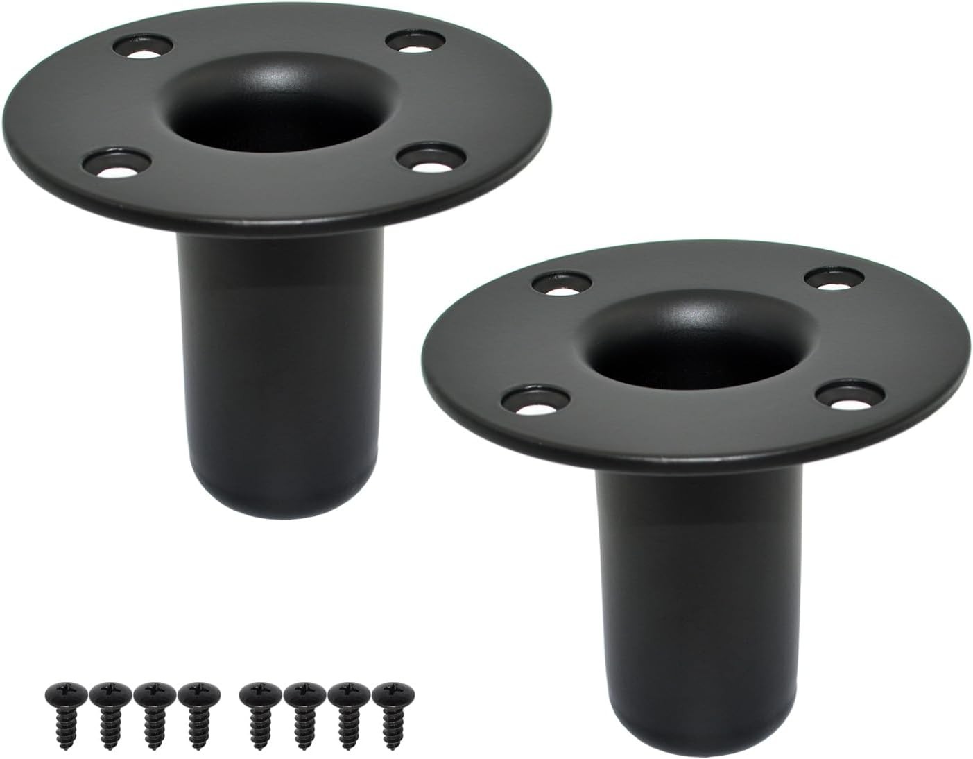 Black Speaker Pole Mount Bracket Heavy Duty Iron 2 Pack for PA DJ Karaoke