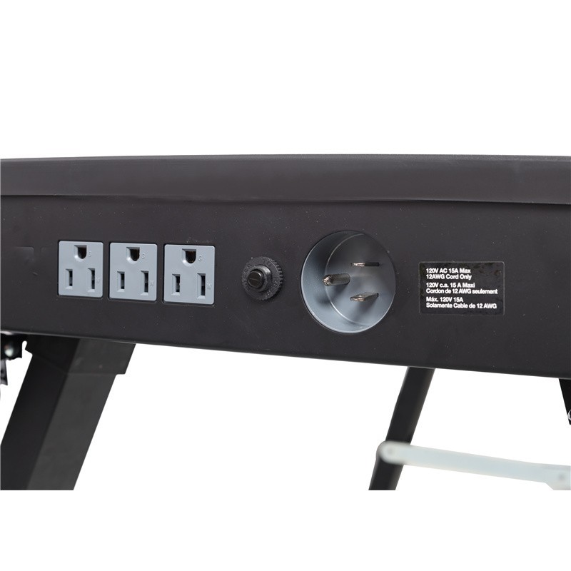 8-in-1 Folding Work Table Portable Workbench with Wheels & US Standard Socket
