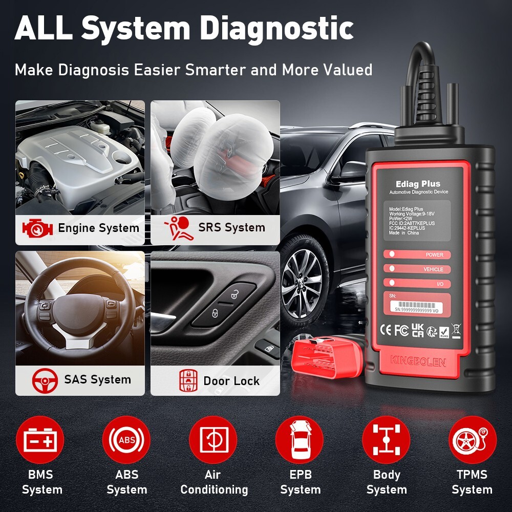 KINGBOLEN Ediag Plus OBD2 Scanner Car Diagnostic Tool ECU Coding as Thinkdiag 2