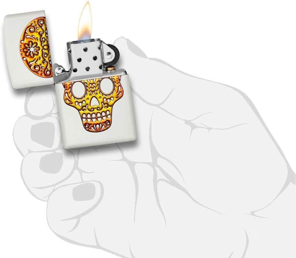 Zippo Sugar Skull White Matte 49003