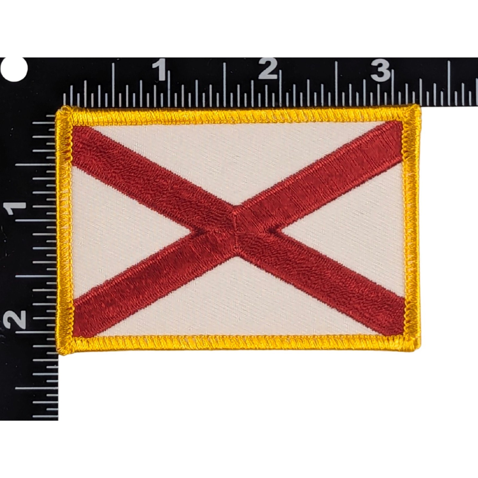 Alabama State Flag Patch - Sew-On - Gold Border