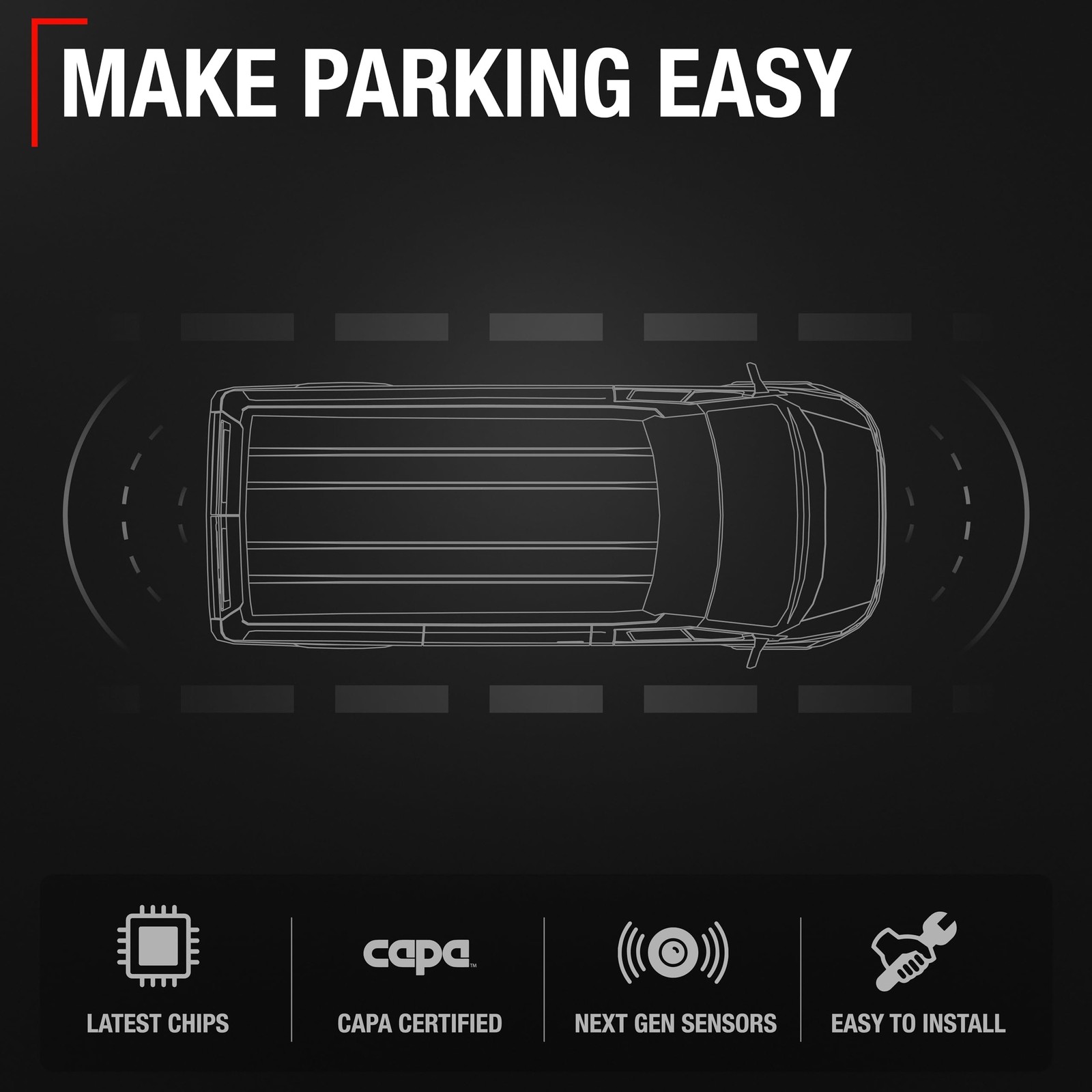 4-pc Car Parking Sensors for Ford Transit - Backup Reverse Parking Assist Kit