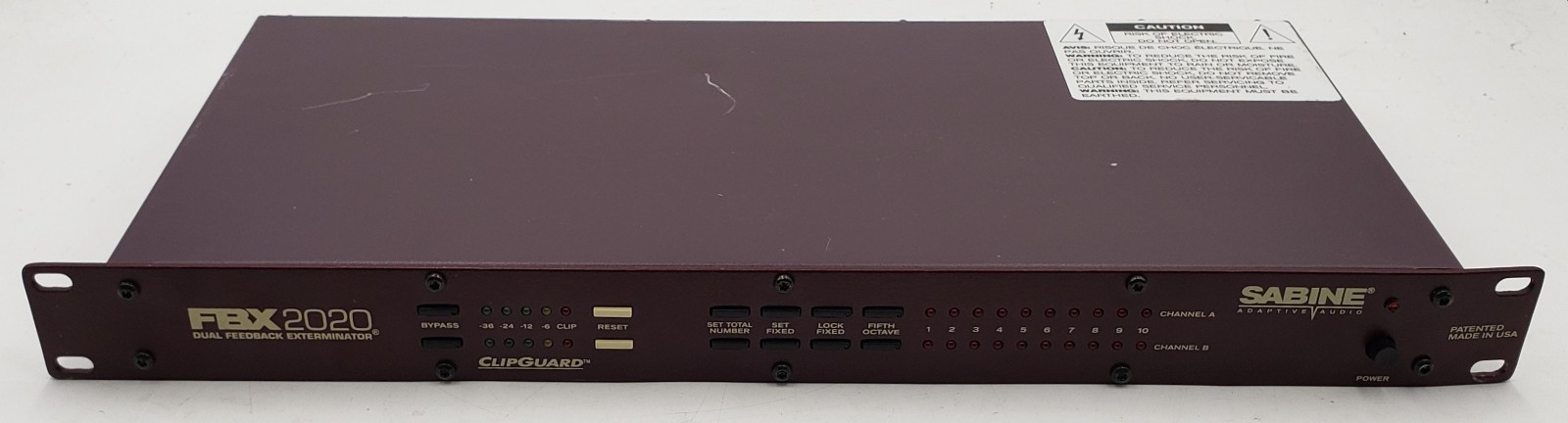 Sabine FBX2020 Plus Feedback Exterminator Automatic PA Audio Feedback Eliminator