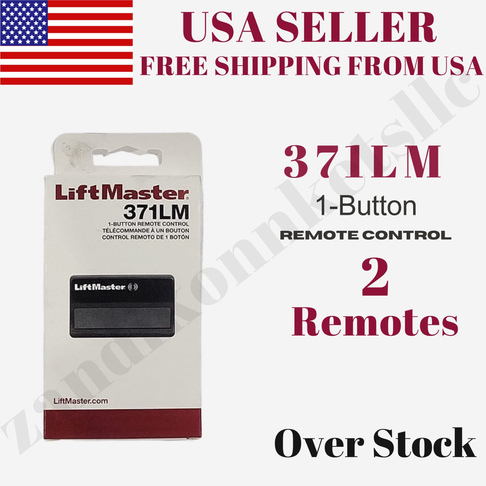 2 Pack LiftMaster 371LM Garage Door Remotes 315MHz Security+ Openers