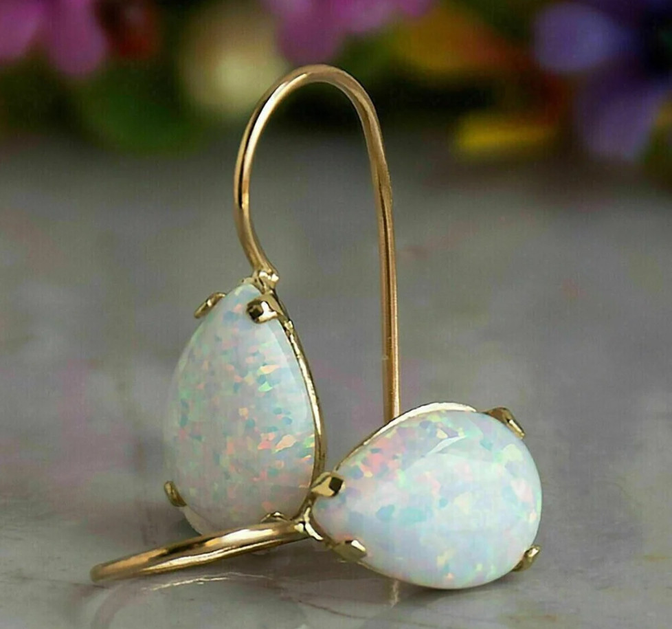Opal Earrings 925 Silver Hook Gold Plated Hook Earrings Bridal Gift Earrings