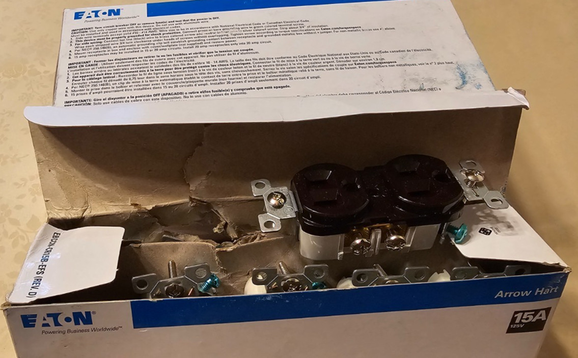 NEW 10 Pack EATON 15 AMP Standard Duplex Receptacles dark brown