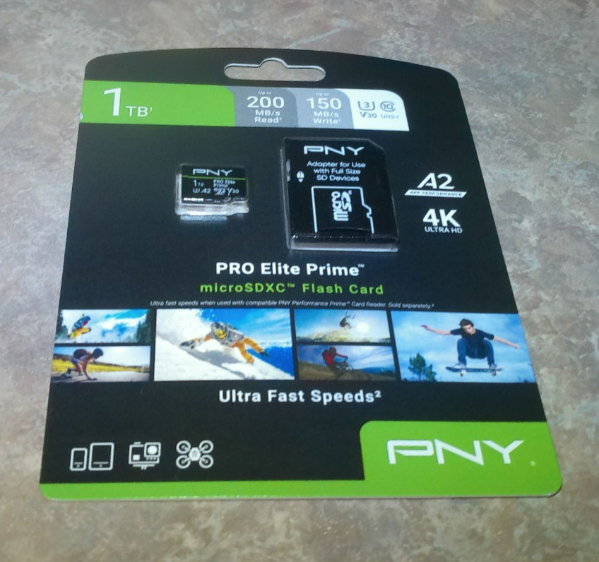 PNY 1TB PRO Elite Prime 4K microSDXC Flash Memory Card "BRAND NEW"