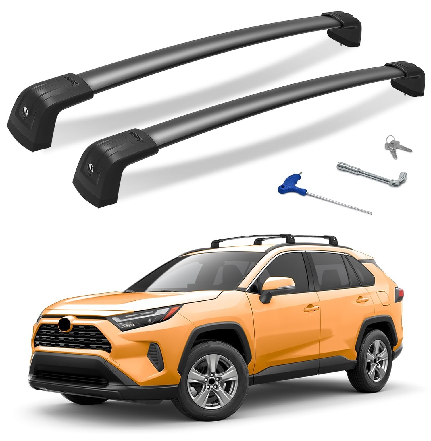 300lbs Roof Rack Cross Bars for Toyota RAV4 2019-2025 (Not Fit 2024 LE/Advent...