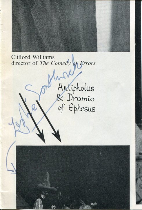 Tony Church Leslie Southwick Royal Shakespeare The Comedy of Errors Signed Photo