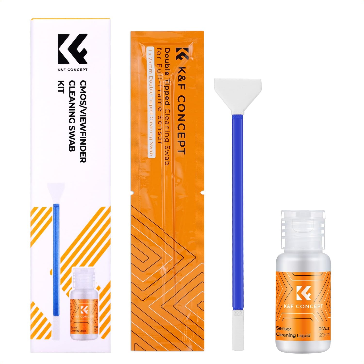 K&F CONCEPT 2-1 24mm Full Frame Sensor Cleaning Swab, Viewfinder 24MM, black