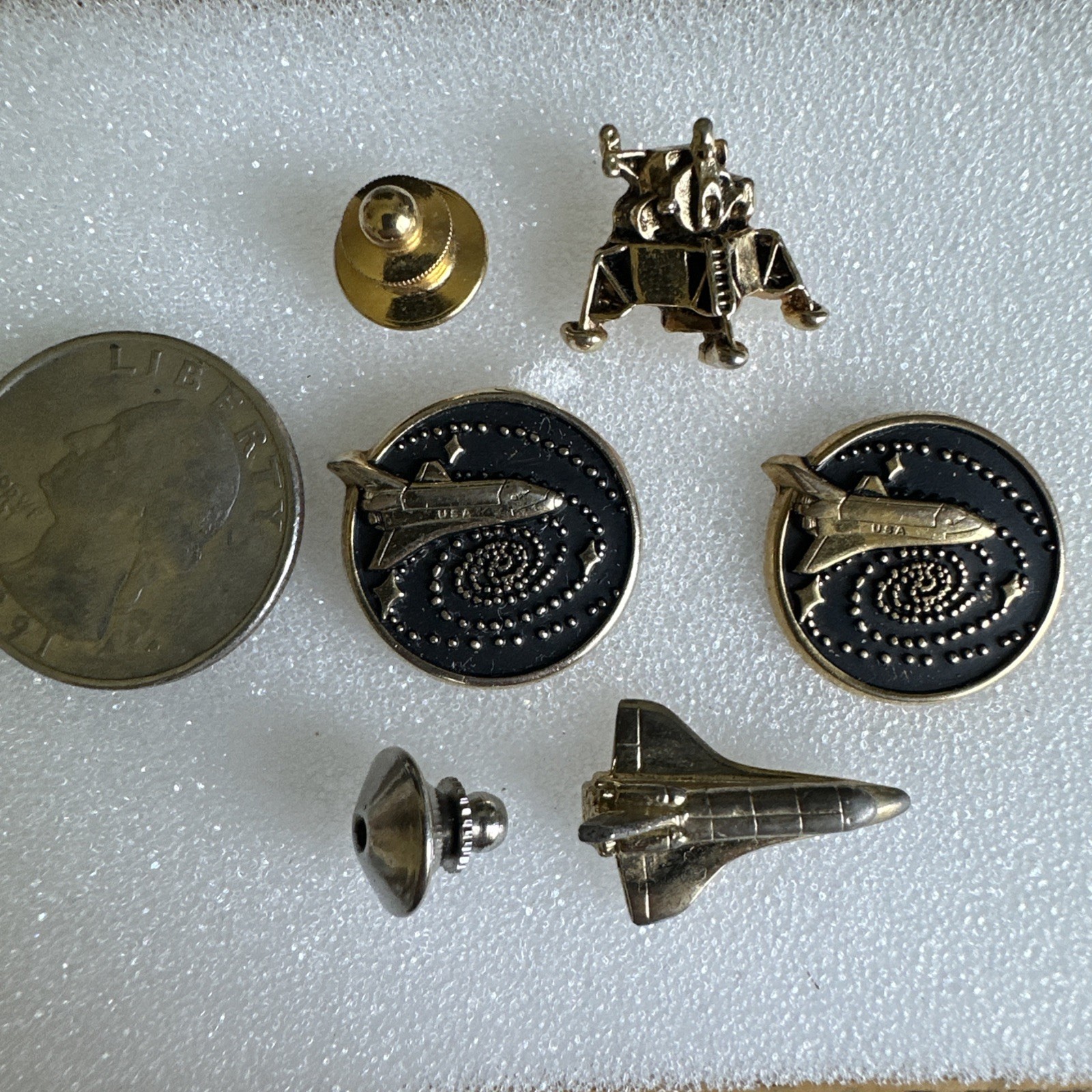 Space Shuttle Pin & Earrings & Apollo 11 lunar module "Eagle" Pin NASA Jewelry