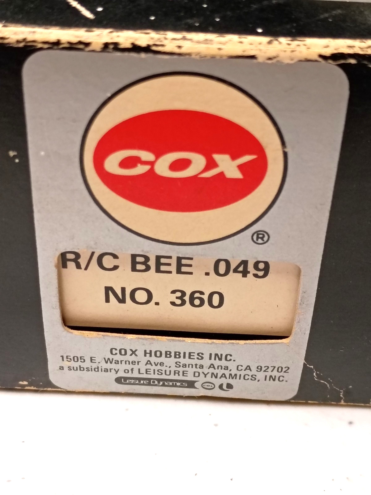 Vtg COX R/C BEE .049 Model Airplane Engine w/Muffler Tools Box Good Compression!