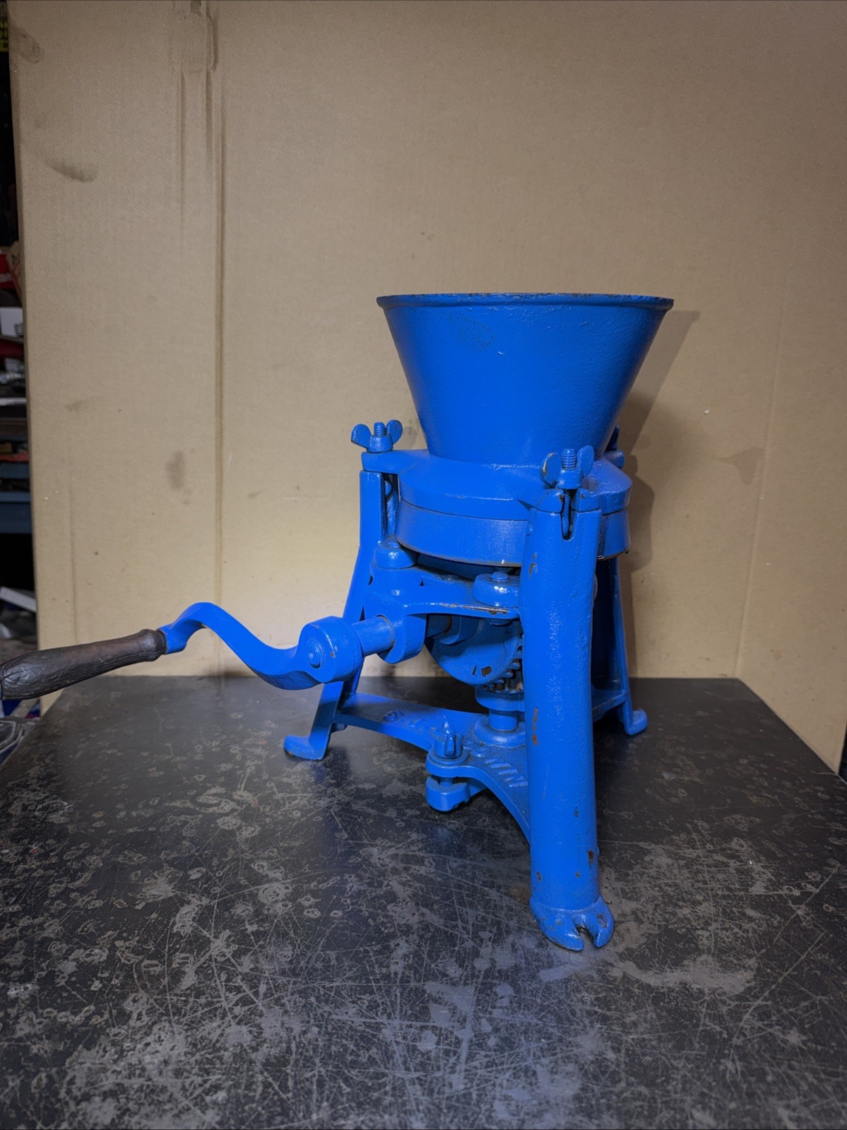 Antique 1800s ? S.J. Goodwin Paint Pigment Grinder Cast Iron Farmhouse Relic