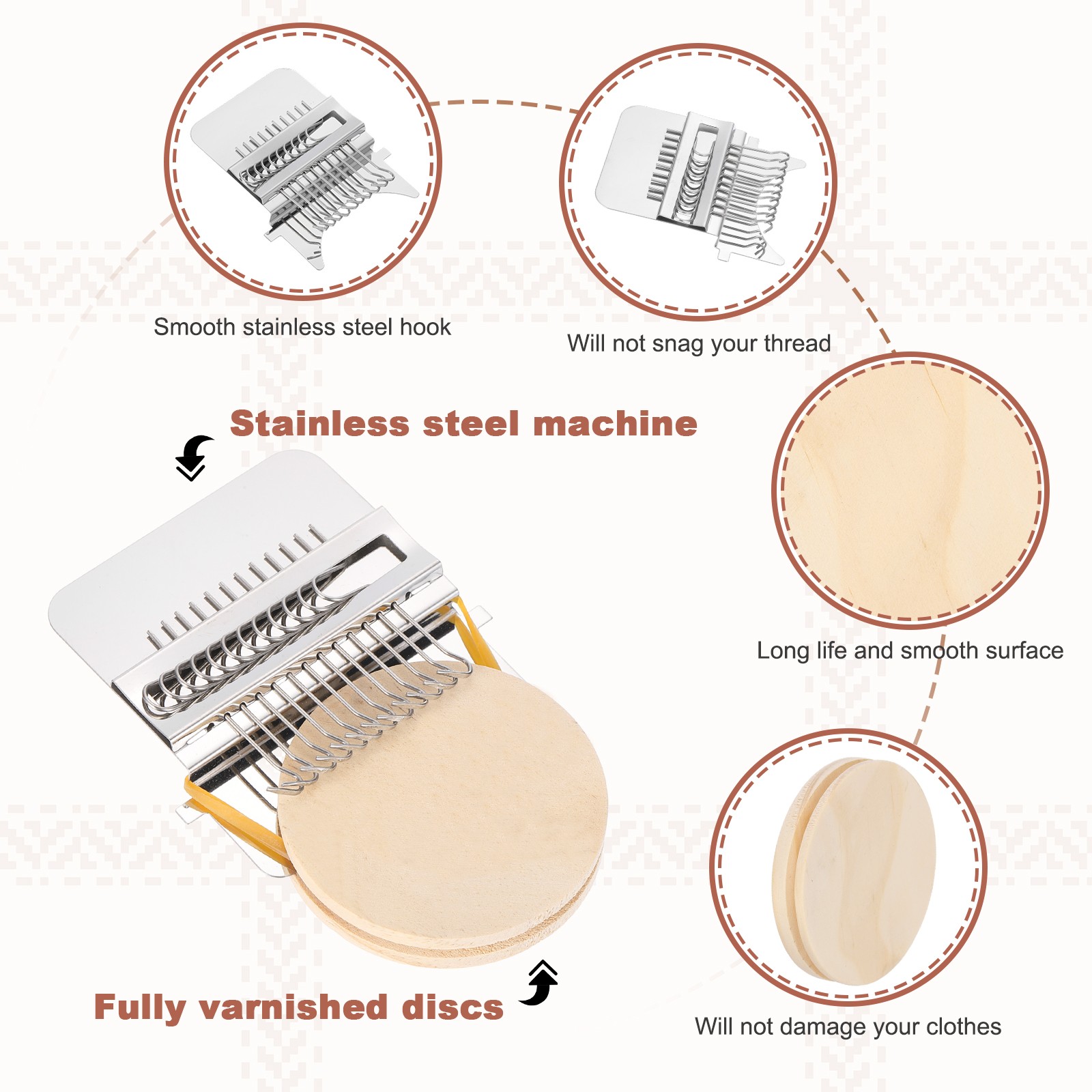Speedweve Darning Loom, 12 Hooks Mini Weaving Knitting Machine Silver
