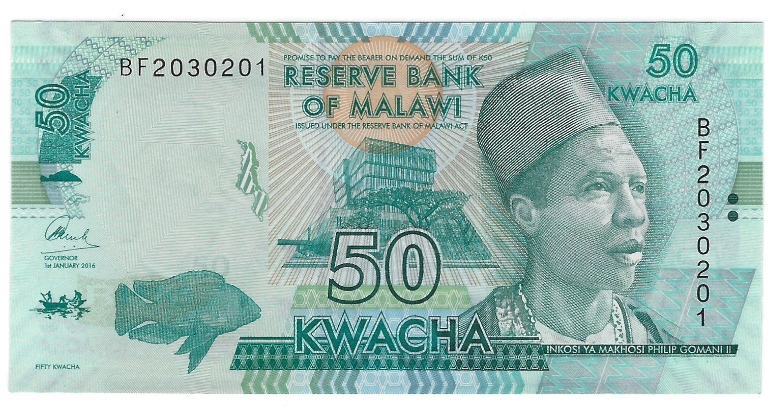 Banknote Malawi P64c 50 Kwacha 2016