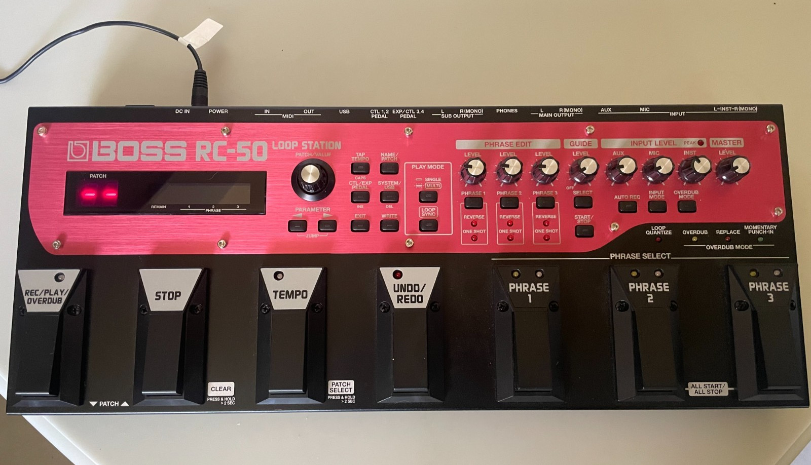 BOSS RC-50 Loop Station 3-Track Looper Pedal w/ PSA Power Supply - Tested Works