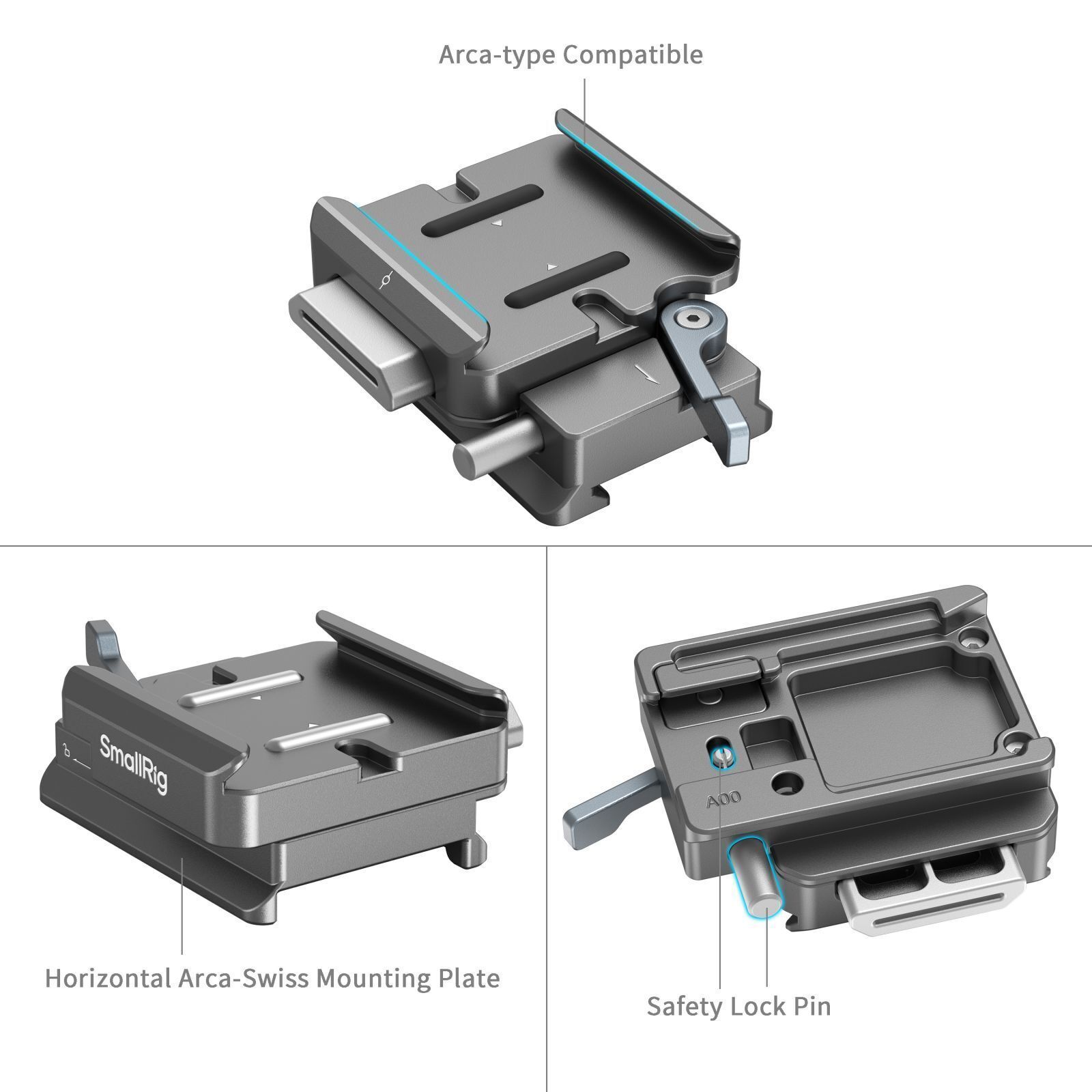 SmallRig Quick Release Mount Plate Kit for DJI RS 4 Stabilizers