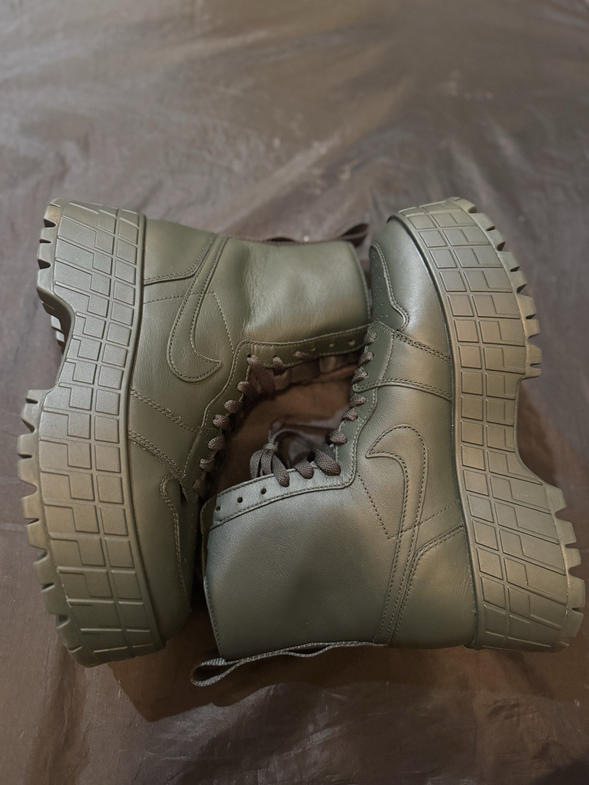 NIKE Air Jordan 1 Brooklyn FJ5737-300 Deepest Green/Black Boots Sz 11 Womens New
