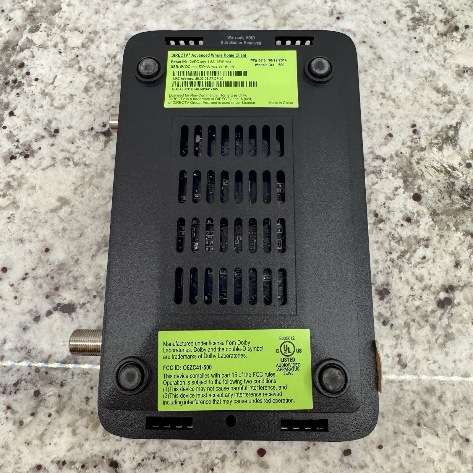 DirecTV Model C41-500 Advanced Whole Home Client ONLY