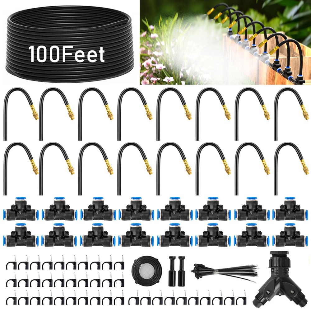 30M/100FT Automatic Drip Irrigation System Kit Garden Watering System Plants