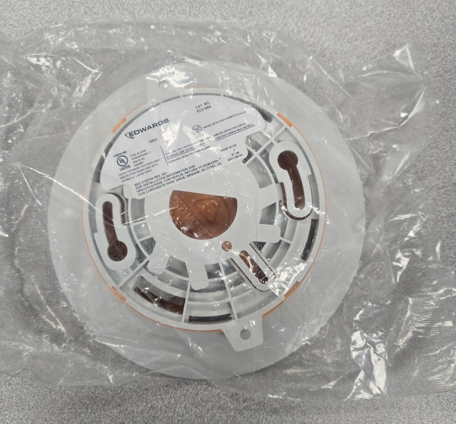 Edwards EC2-SB4 (3 without trim skirt) Smoke Detector Base