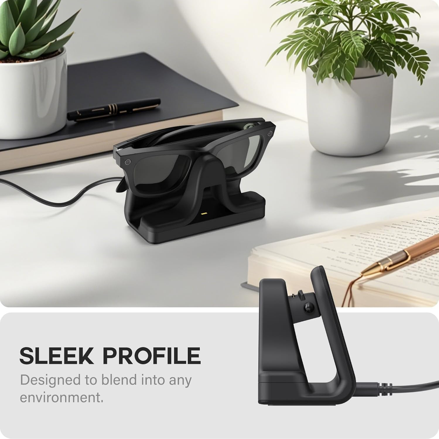 Charging Stand & Cable Compatible with Ray-Ban Meta Smart Glasses, USB-C