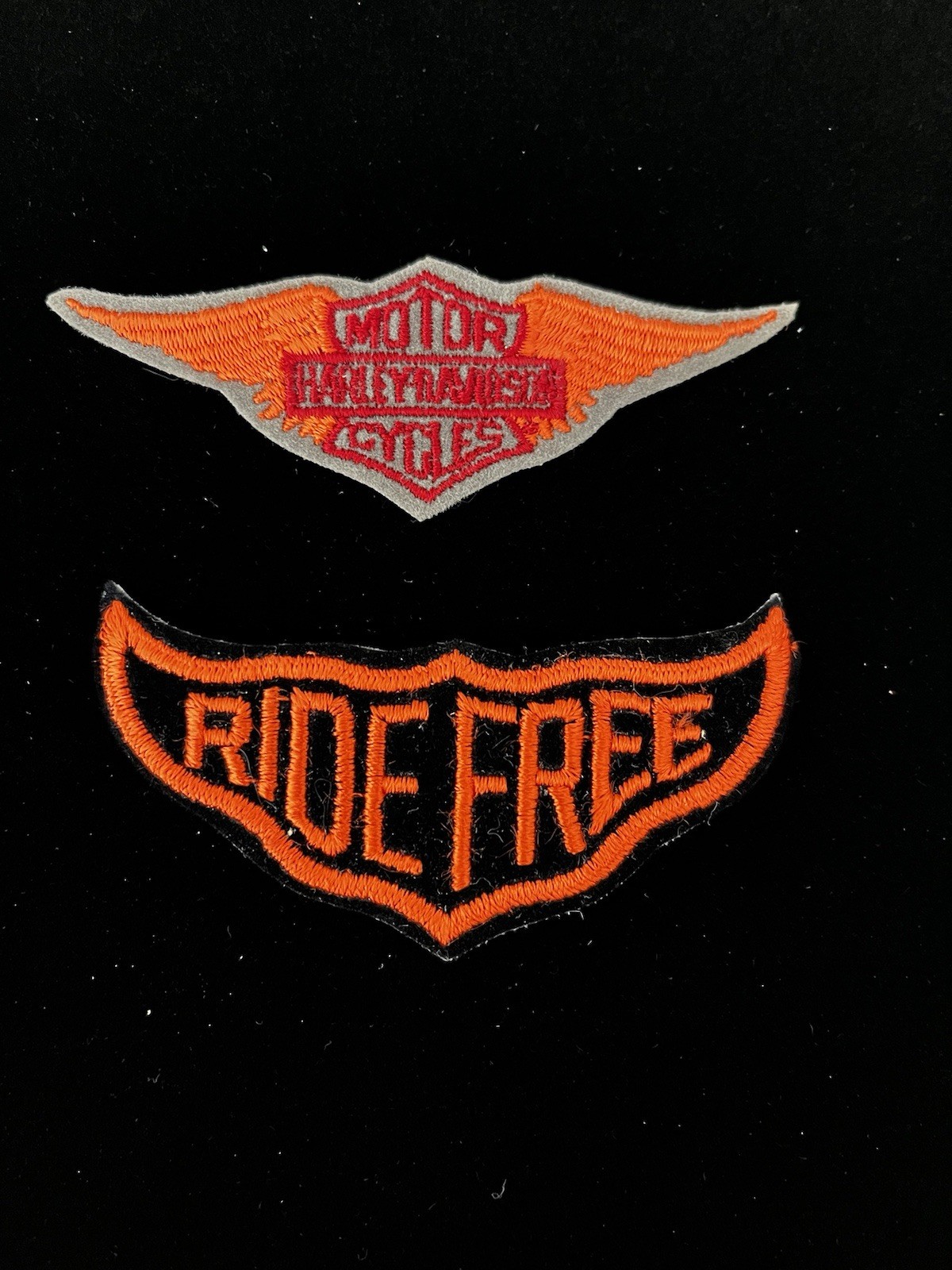 Harley-Davidson Embroidered Vest Jacket Patches Lot of 2 New “Ride Free”