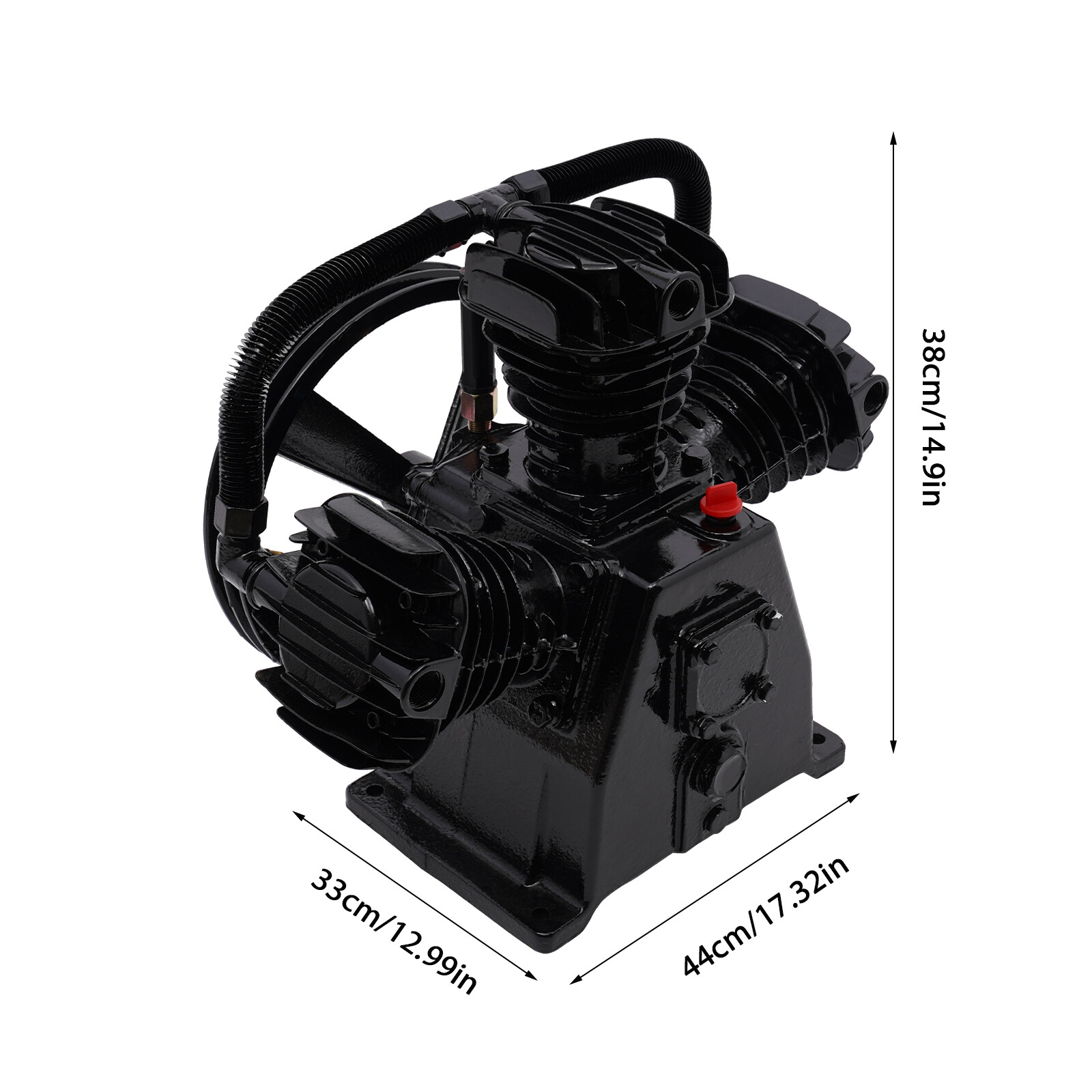 5-HP Single-Stage Inline-Twin Replacement Air Compressor Pump 3 3 Cylinder Head