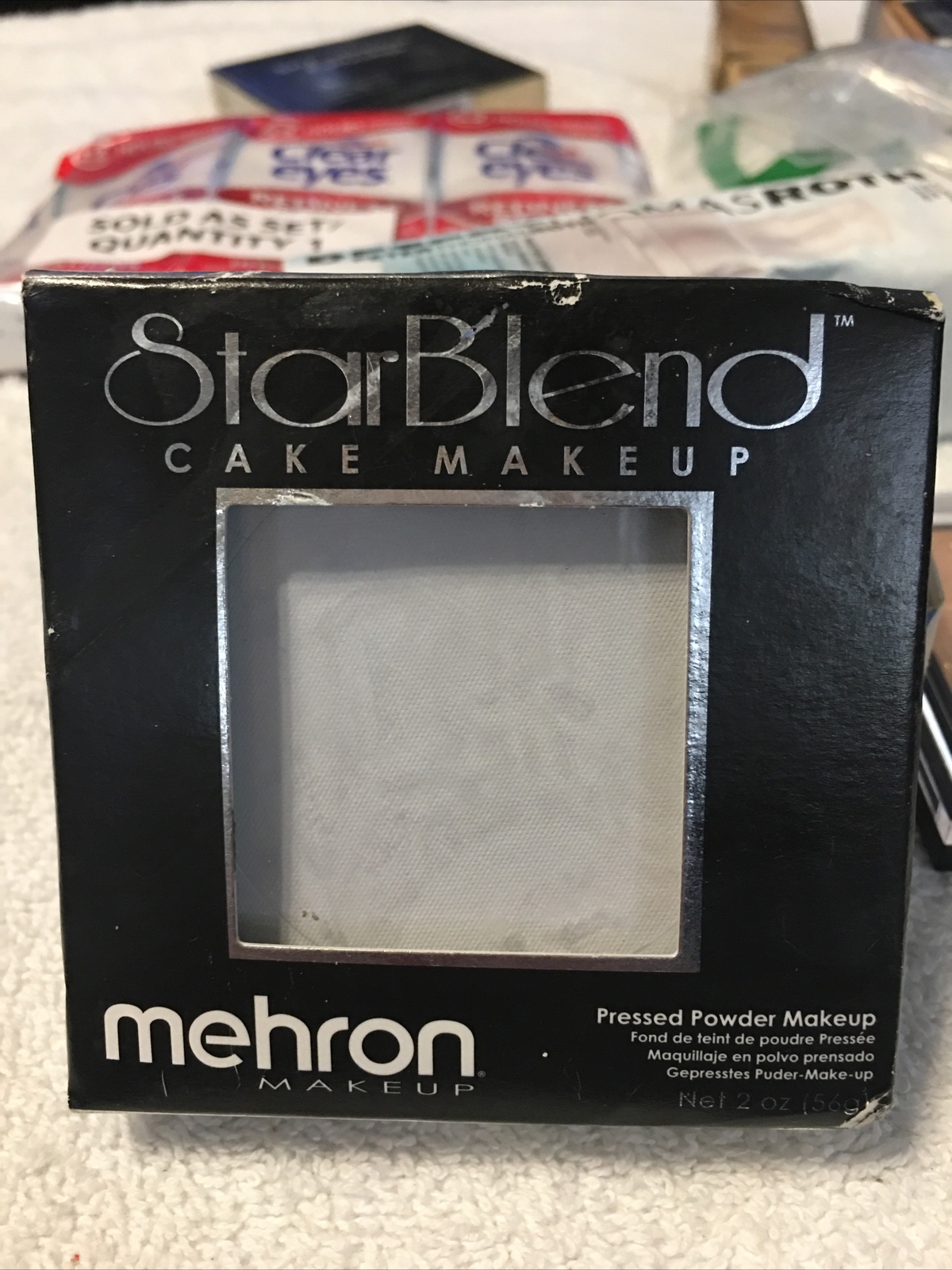 Mehron Light Grey Star Blend Cake Pancake Water Base  Makeup Professional
