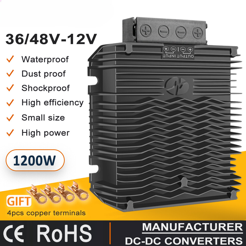 DC 36V 48V to 12V/13.8V 80A 100A dc Converter Step Down Power Cars Trucks Boats